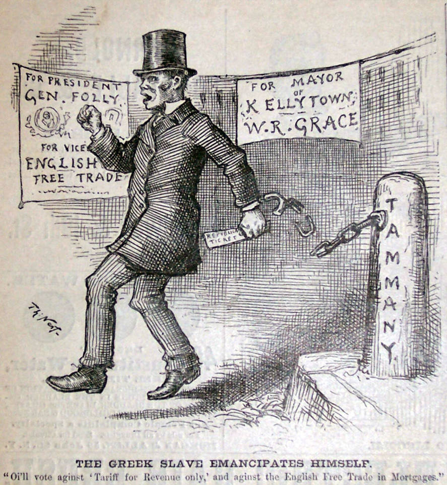 "The Greek Slave Emancipates Himself" from Harper's Weekly, November 6, 1880