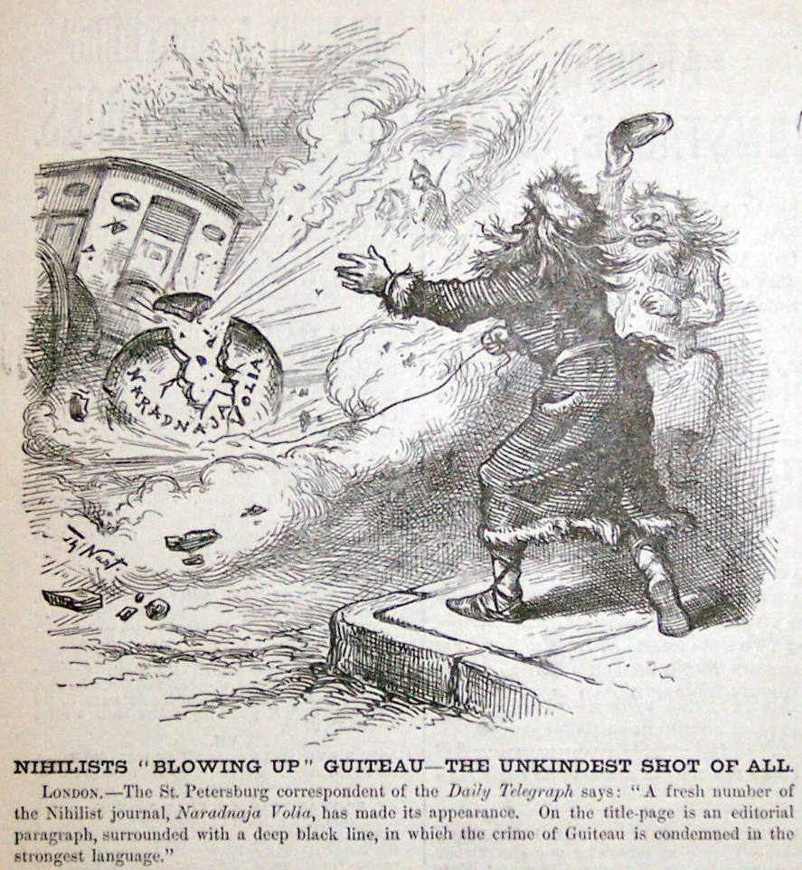 "Nihilists 'Blowing Up' Guiteau" from Harper's Weekly, December 3, 1881