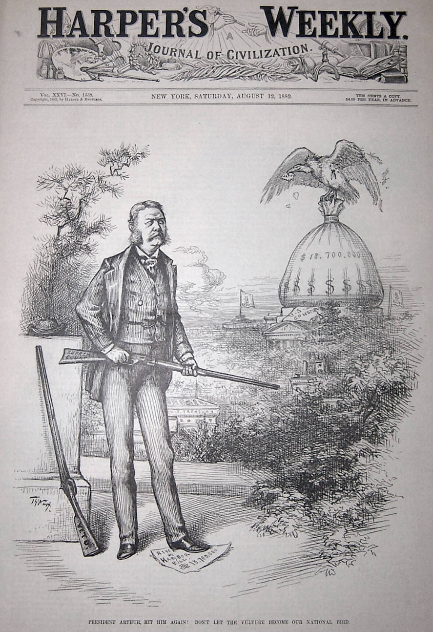 "President Arthur, Hit Him Again" from Harper's Weekly, August 12, 1882