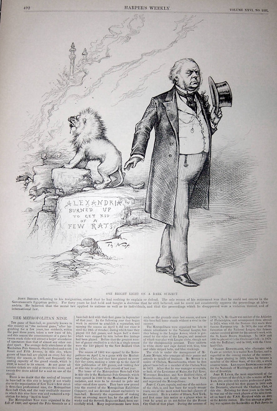 "One Bright Light On A Dark Subject" from Harper's Weekly, August 5, 1882