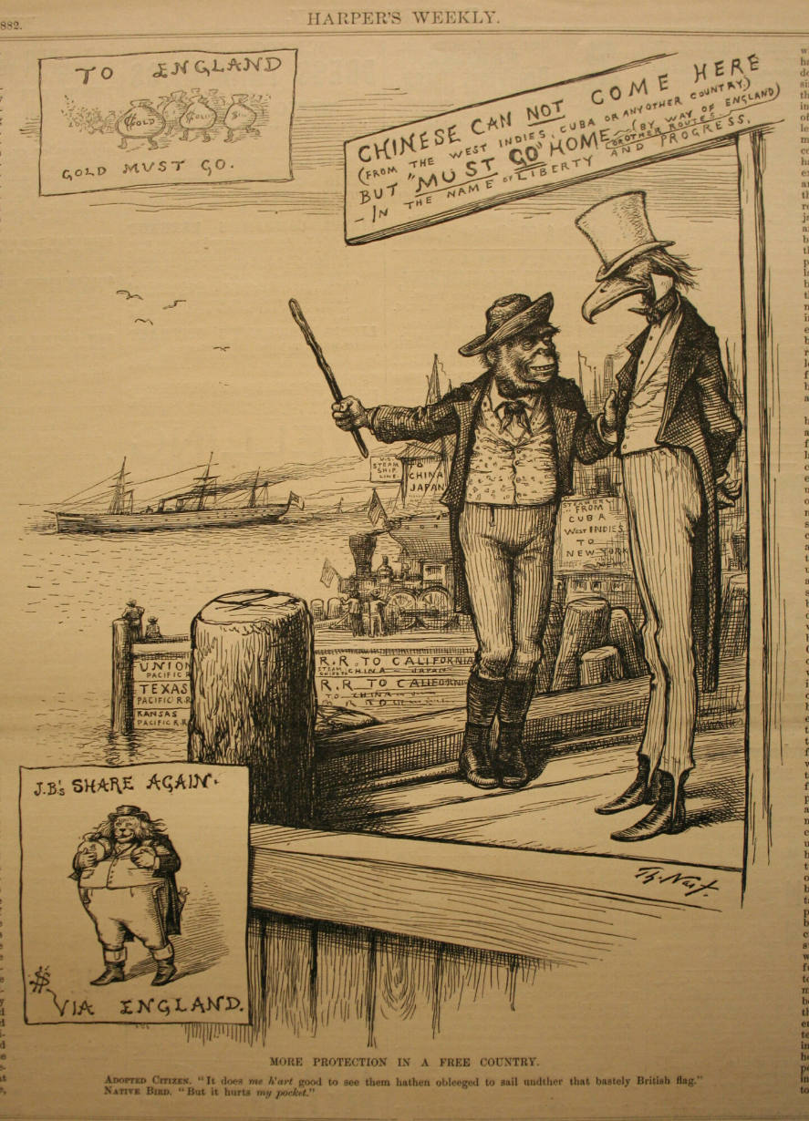 "More Protection In Free Country" from Harper's Weekly, September 9, 1882