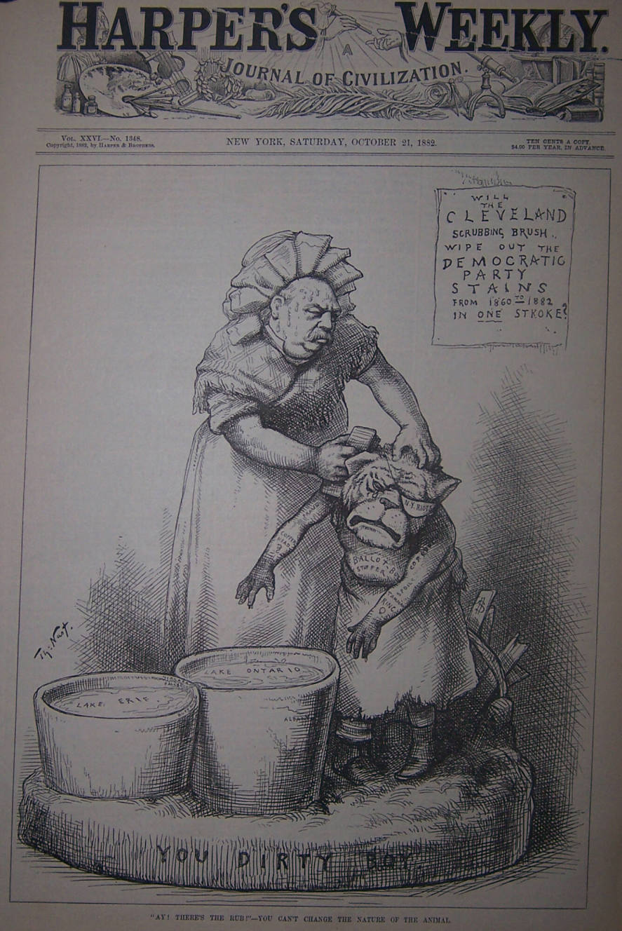 "Ay! There's The Rub!" from Harper's Weekly, October 21, 1882