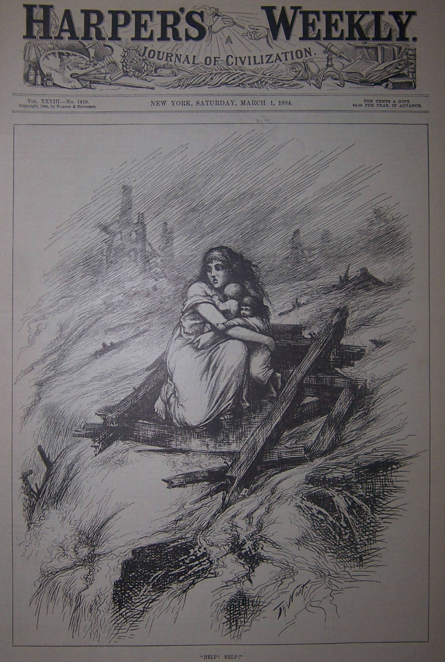 "Help!! Help!" from Harper's Weekly, March 1, 1884