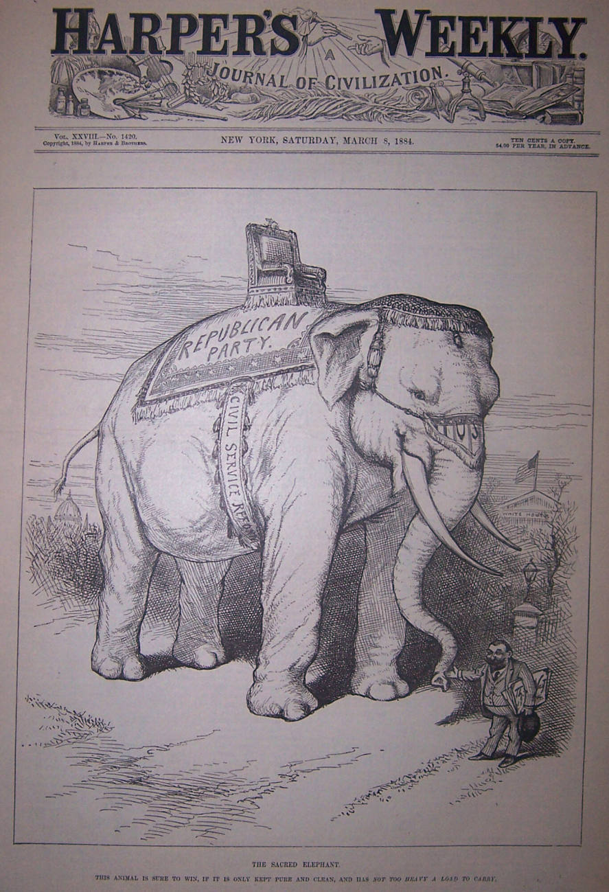 "The Sacred Elephant" from Harper's Weekly, March 8, 1884