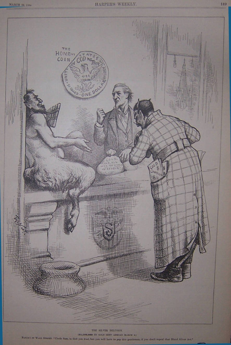 "The Silver Delusion" from Harper's Weekly, March 22, 1884