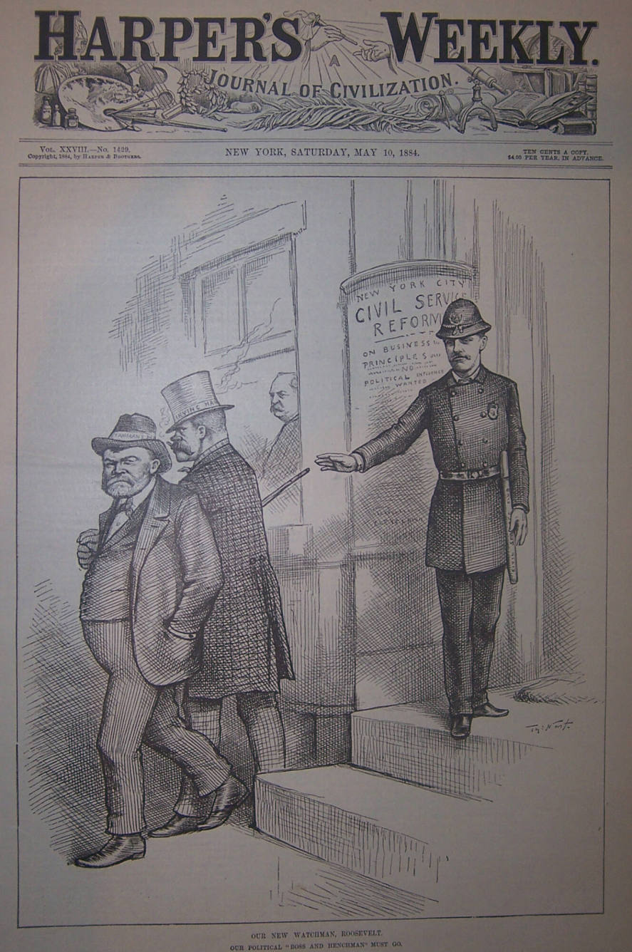 "Our New Watchman, Roosevelt" from Harper's Weekly, May 10, 1884