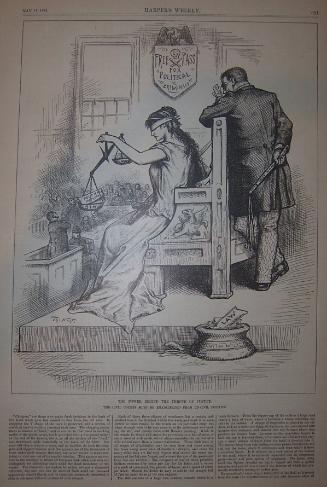 "The Power Behind The Throne" from Harper's Weekly, May 17, 1884