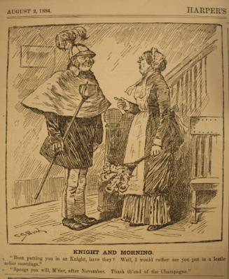 "Knight And Morning" from Harper's Weekly, August 2, 1884