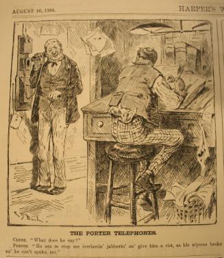 "The Porter Telephones" from Harper's Weekly, August 16, 1884