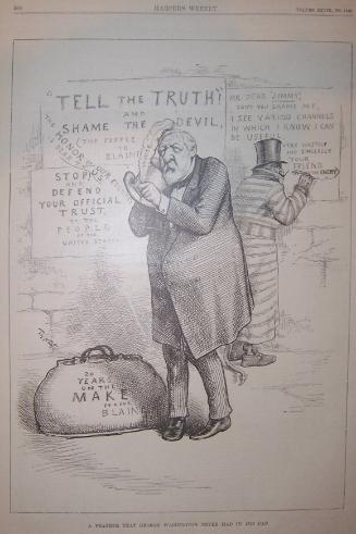 "A Feather That George Washington" from Harper's Weekly, August 30, 1884