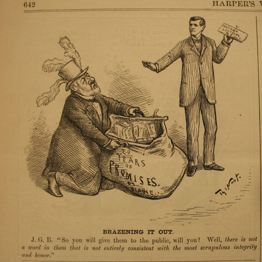 "Brazening It Out" from Harper's Weekly, September 27, 1884