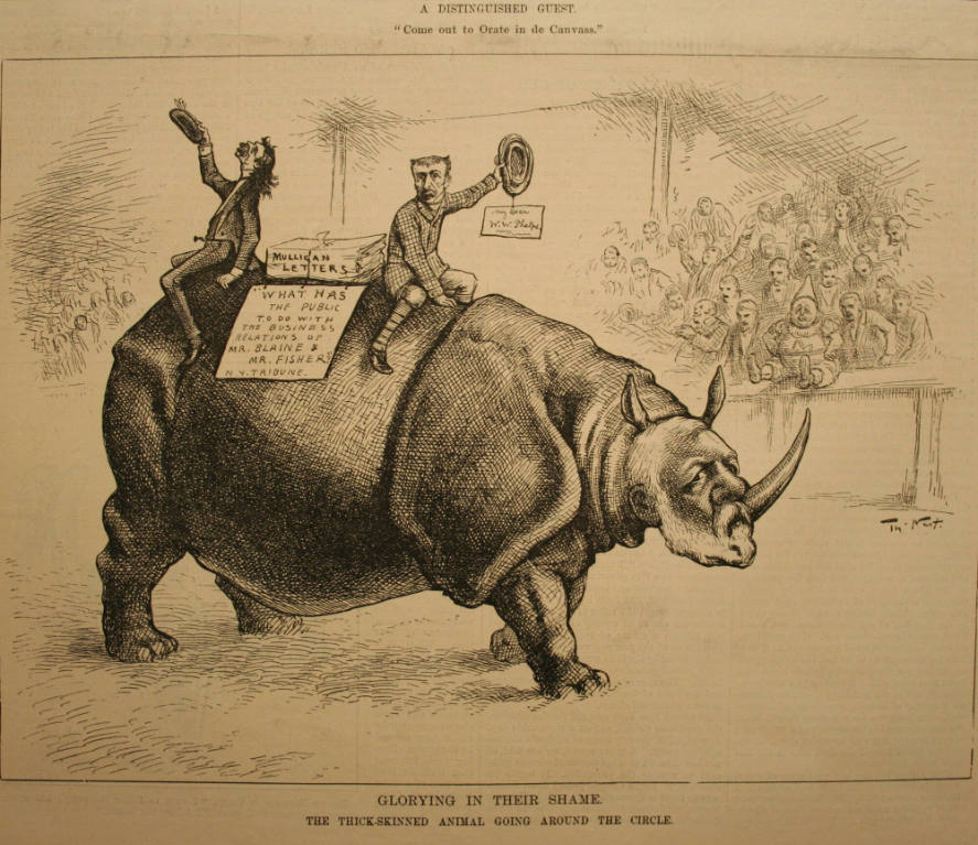 "Glorying In Their Shame" from Harper's Weekly, October 11, 1884