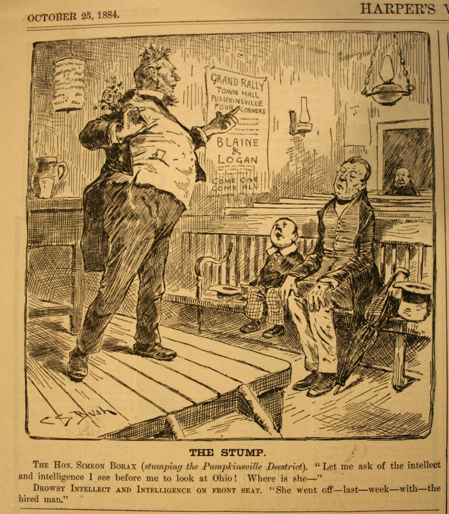 "The Stump" from Harper's Weekly, October 25, 1884