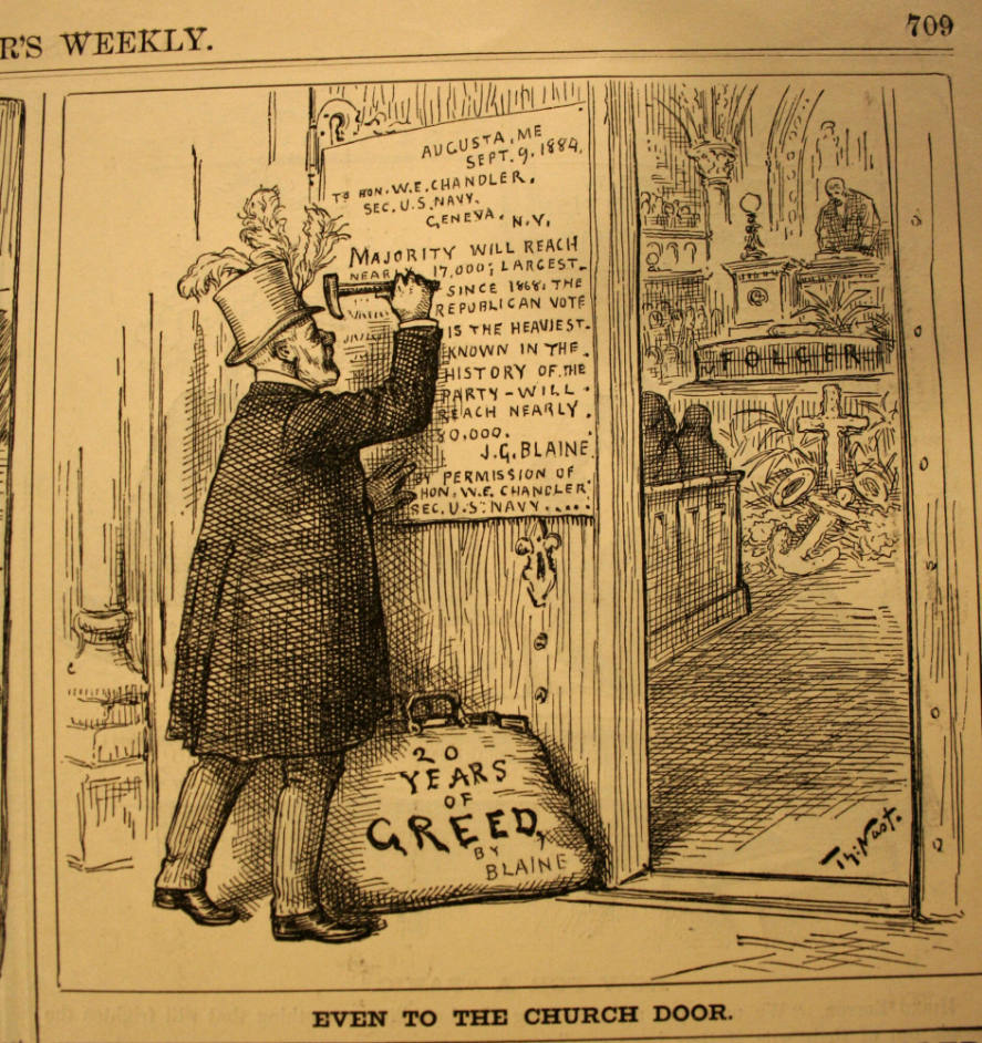 "Even To The Church Door" from Harper's Weekly, October 25, 1884