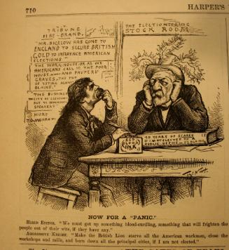 "Now For A 'Panic' " from Harper's Weekly, October 25, 1884