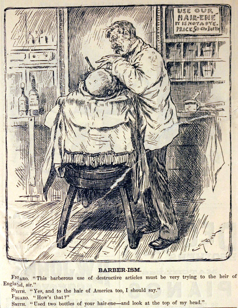 "Barber-ism" from Harper's Weekly, February 17, 1885