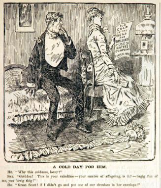 "A Cold Day For Him" from Harper's Weekly, February 14, 1885