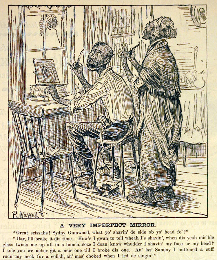 "A Very Imperfect Mirror" from Harper's Weekly, July 11, 1885