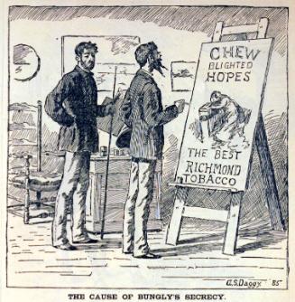 "The Cause Of Bungly's Secrecy" from Harper's Weekly, August 22, 1885