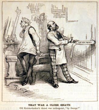 "That Was A Close Shave" from Harper's Weekly, November 13, 1886