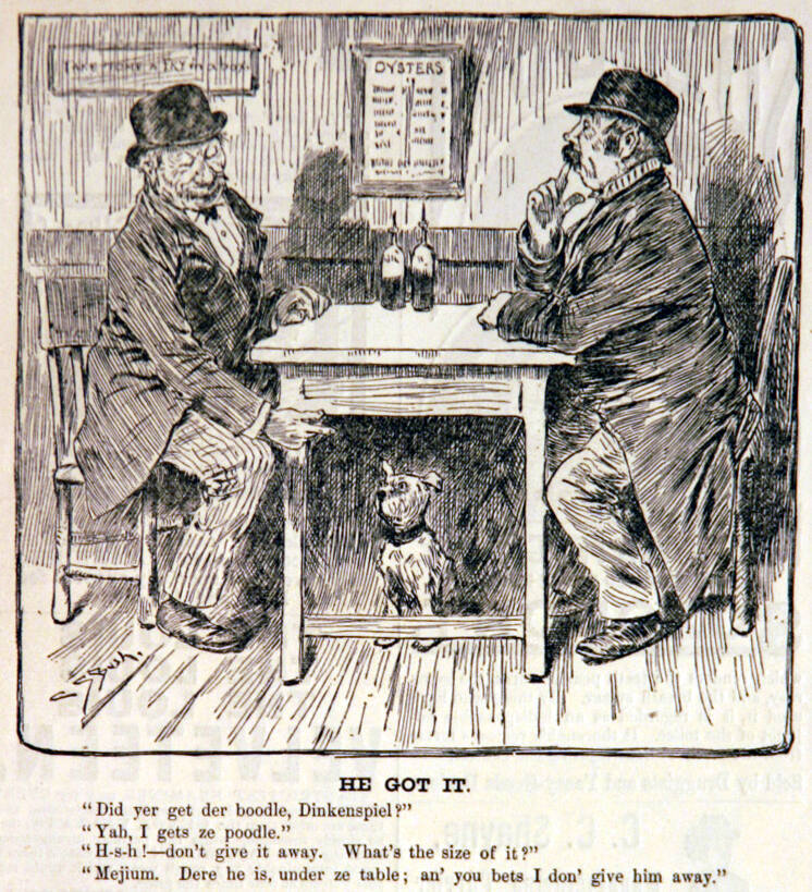 "He Got It" from Harper's Weekly, January 1, 1887