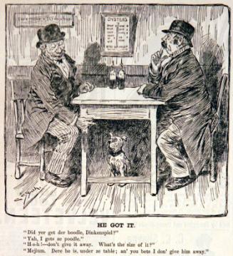 "He Got It" from Harper's Weekly, January 1, 1887