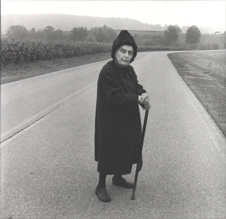 Mildred Haught in Road Near Her Home in Morrisville