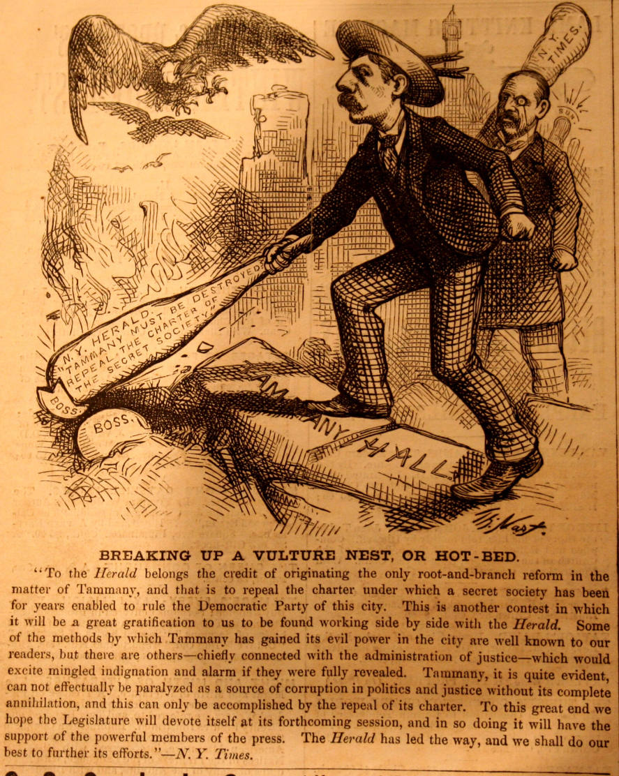 "Breaking Up A Vulture" from Harper's Weekly, December 18, 1875