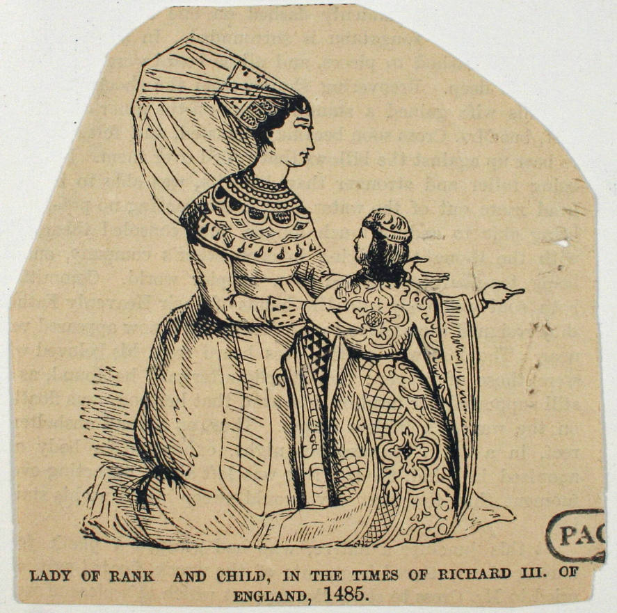 Lady of Rank and Child in the Times of Richard III of England, 1485