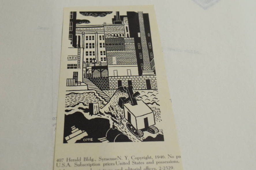 Cityscape cut out from newsprint