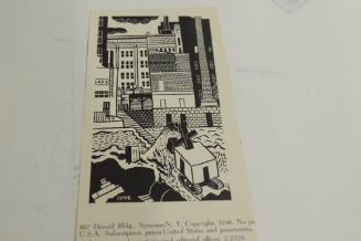 Cityscape cut out from newsprint