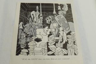 Cartoon in library