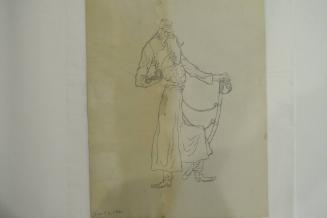 Civil War soldier standing with sword