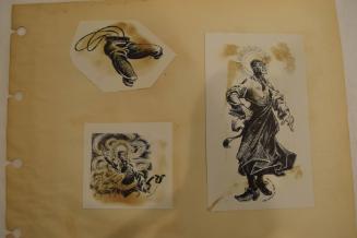 3 prints containing pants with suspenders and 2 preachers