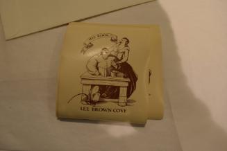 Original book plate with adhesive paste on the back, Colonial couple