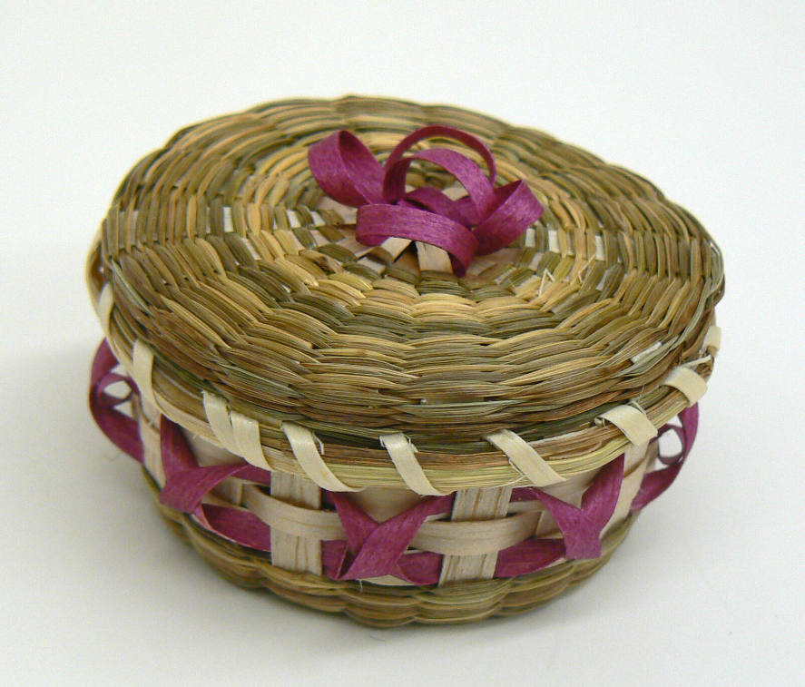 Miniature sweetgrass basket