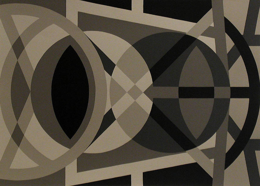 Untitled (Black and Grey Circles and Triangles)