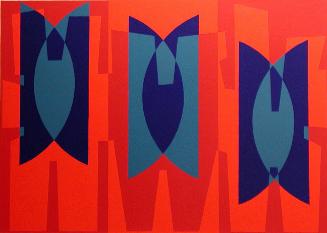 Untitled (Red Rectangles with Blue Semicircle Centers)