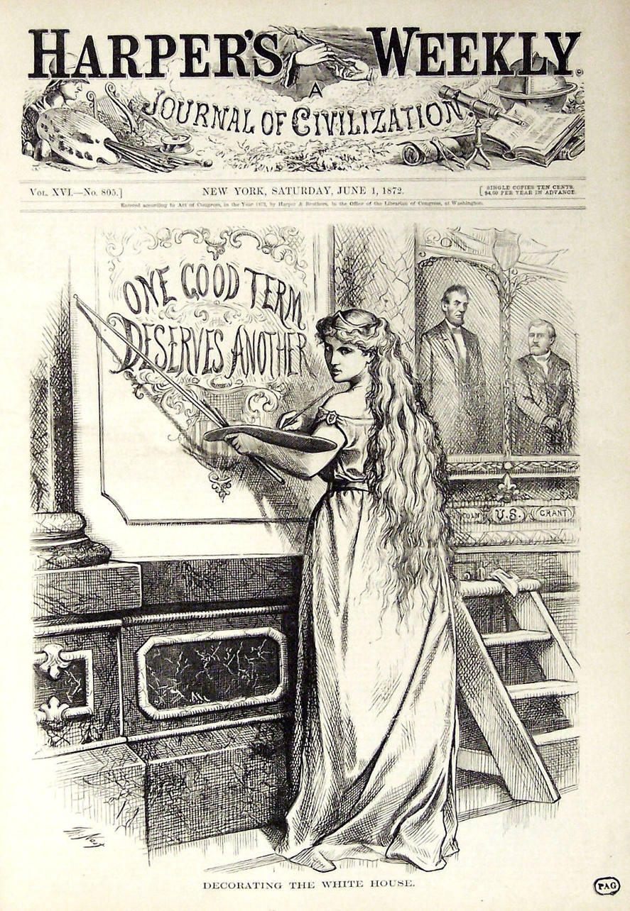 "Decorating The White House" from Harper's Weekly, June 1, 1872