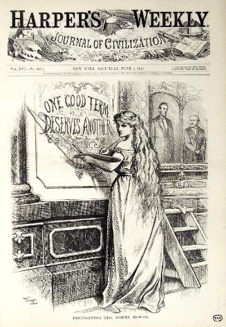 "Decorating The White House" from Harper's Weekly, June 1, 1872