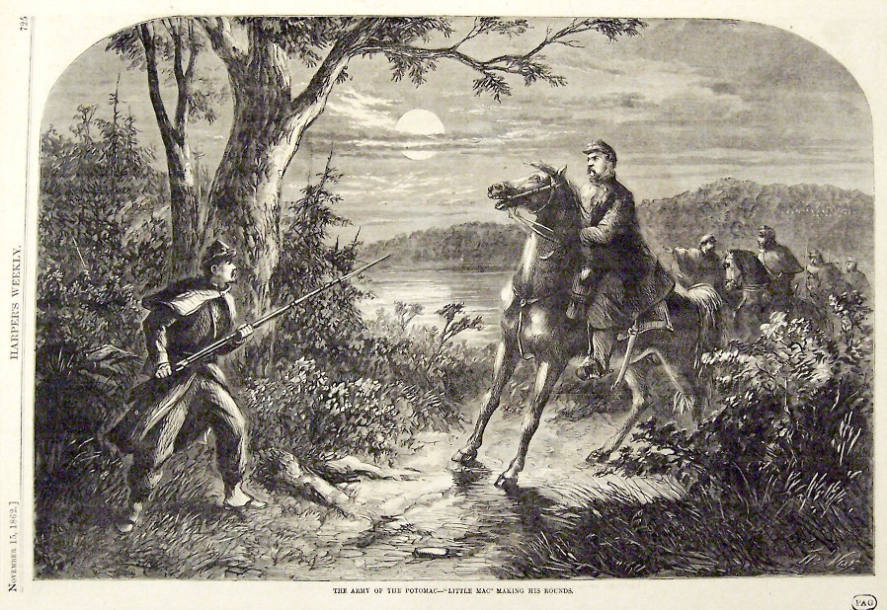 "'Little Mac' - Making Rounds" from Harper's Weekly, November 15, 1862