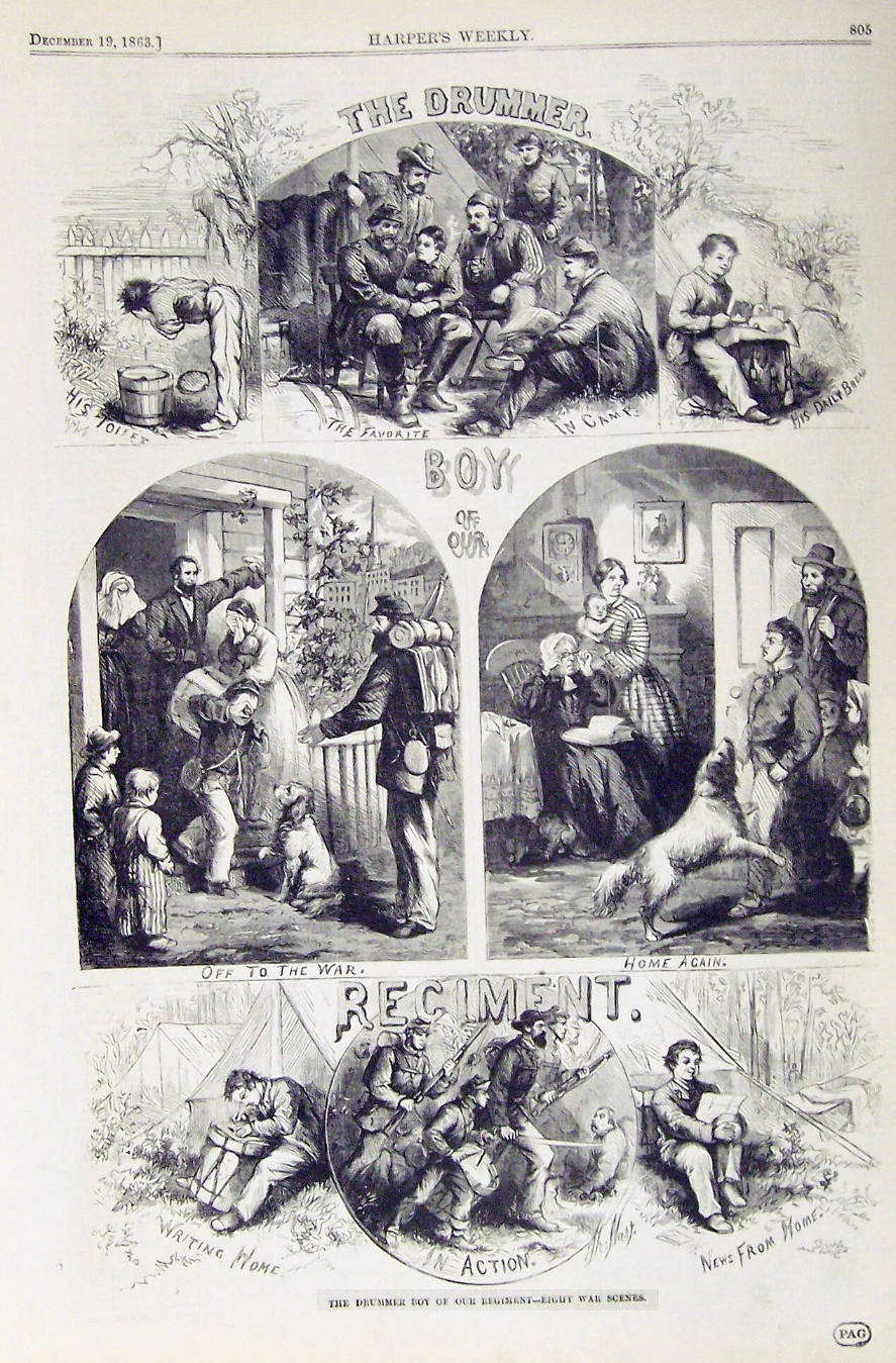 "Drummer Boy of Our Regiment" from Harper's Weekly, December 19, 1863