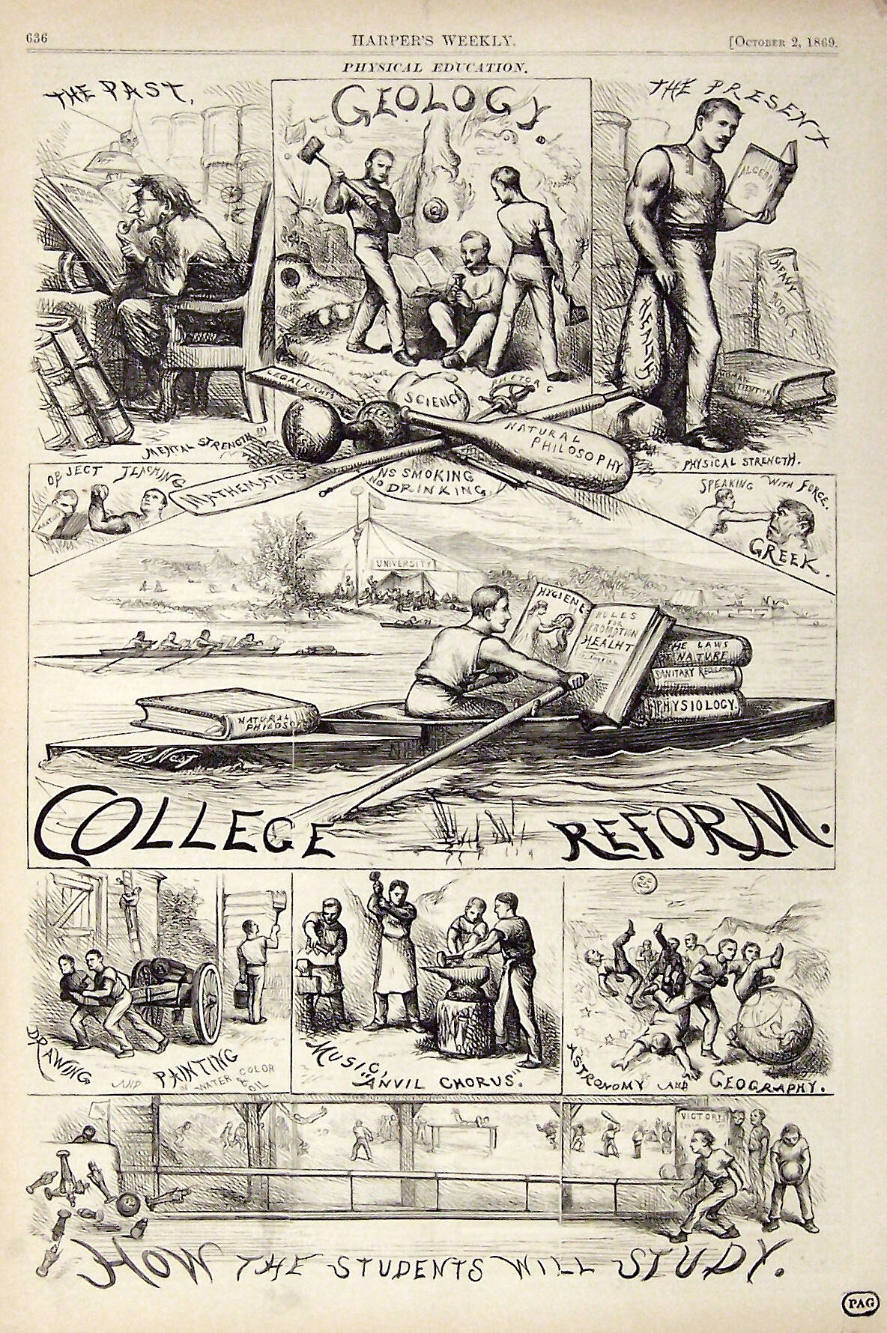 "How the Students Will Study" from Harper's Weekly, October 2, 1868