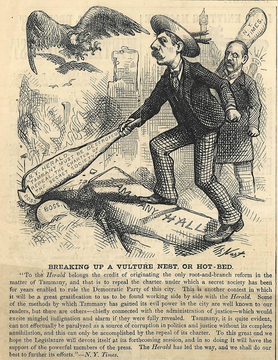 "Breaking Up A Vulture" from Harper's Weekly, December 18, 1875