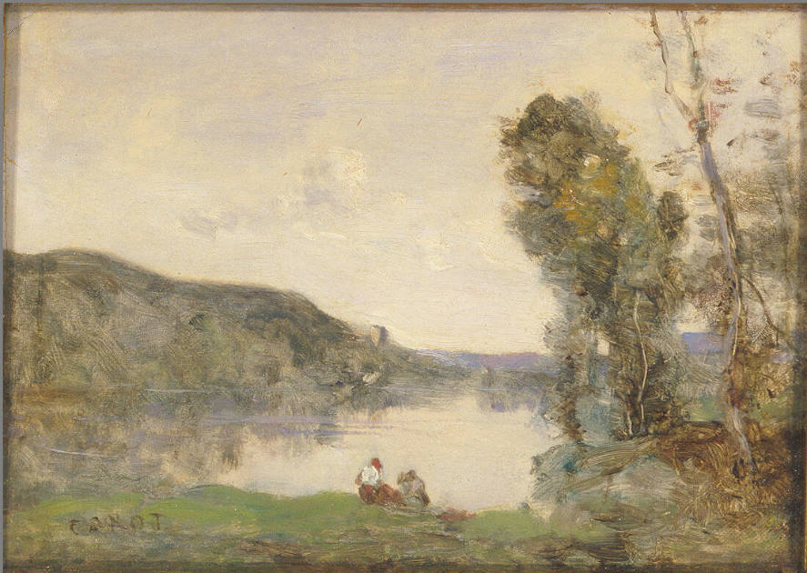 Deux Figures au Bord du Lac