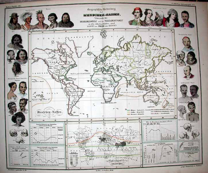 Geographische Verbreitung der Menschen-Rassen (Geographical Distribution of Human Racial Types)