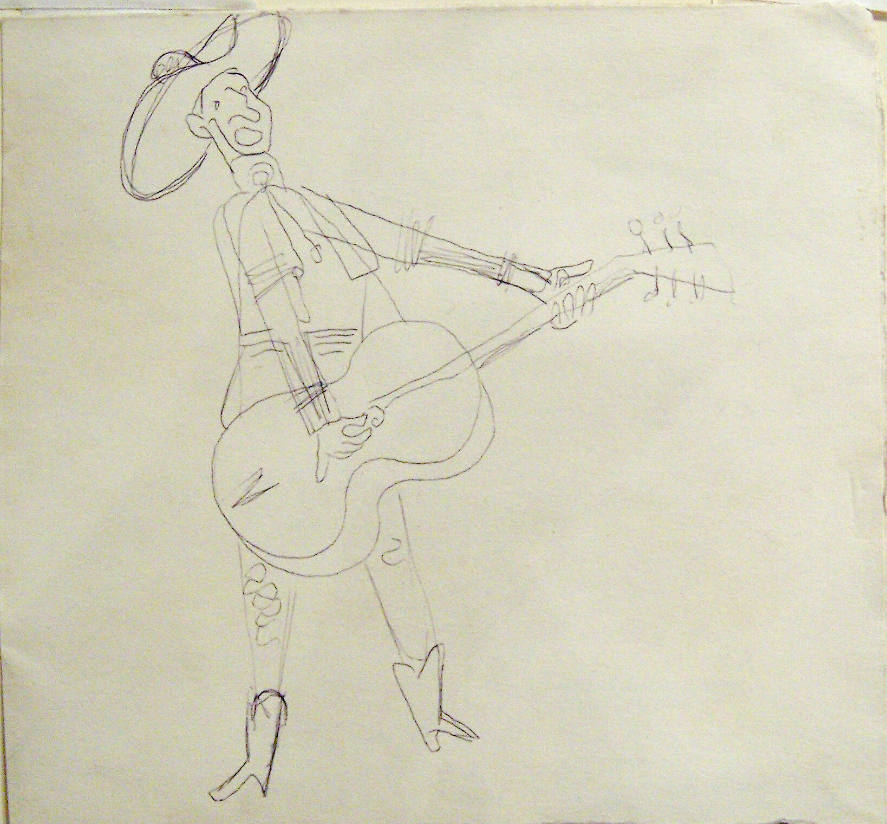 Untitled (Caricature of a Singing Cowboy)