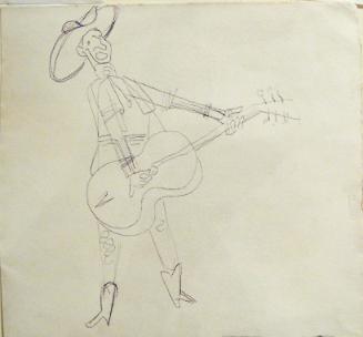 Untitled (Caricature of a Singing Cowboy)