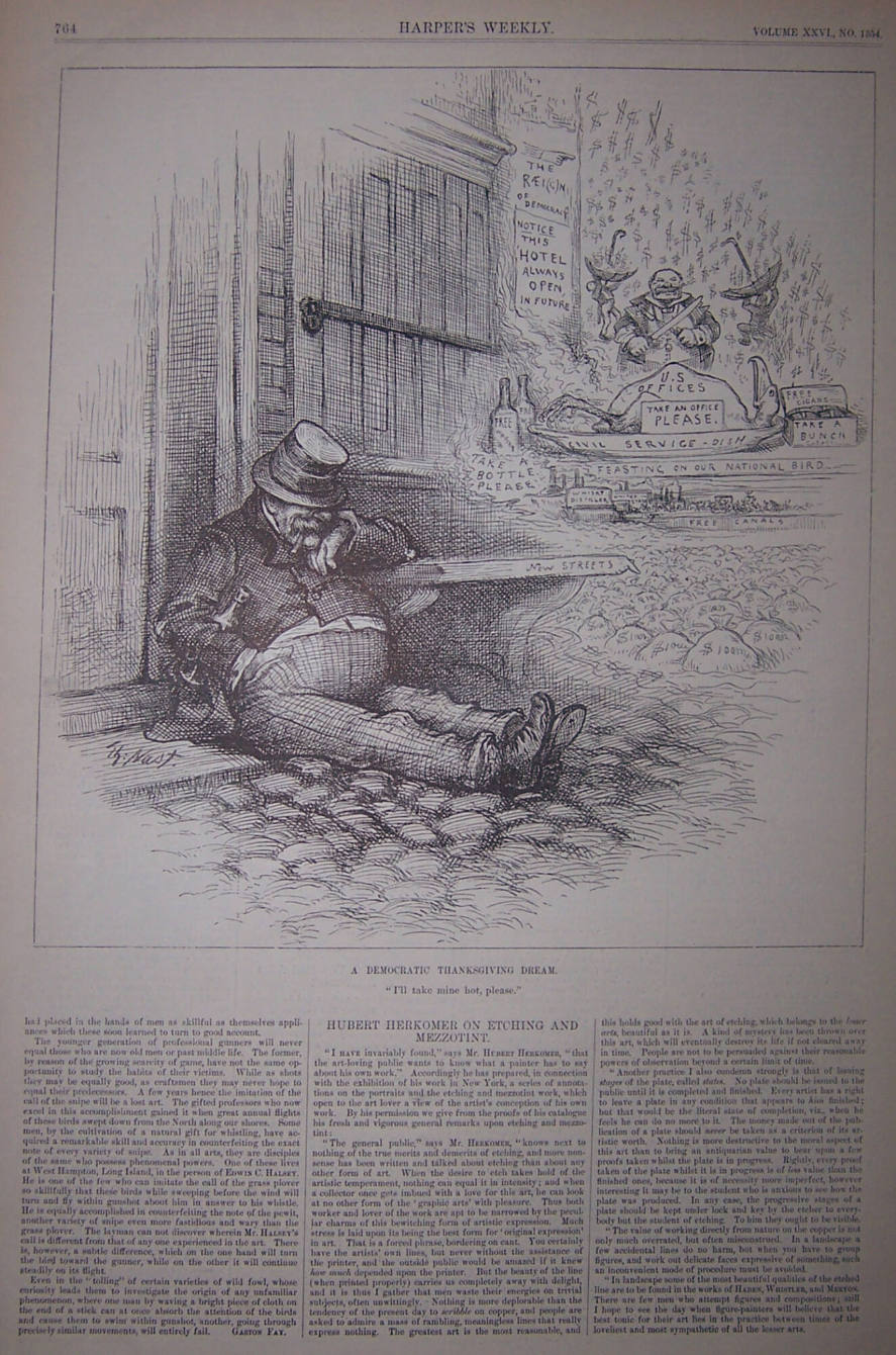 "A Democratic Thanksgiving Dream" from Harper's Weekly, December 2, 1882