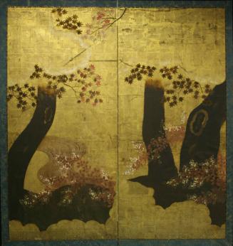 Folding Screen, Autumn Scene, Maples